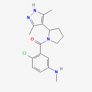 [2-chloro-5-(methylamino)phenyl]-[2-(3,5-dimethyl-1H-pyrazol-4-yl)pyrrolidin-1-yl]methanone