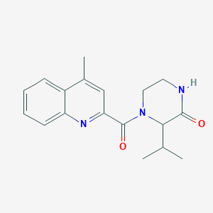 4-(4-Methylquinoline-2-carbonyl)-3-propan-2-ylpiperazin-2-one