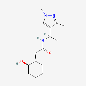 N-[1-(1,3-dimethylpyrazol-4-yl)ethyl]-2-[(1S,2R)-2-hydroxycyclohexyl]acetamide