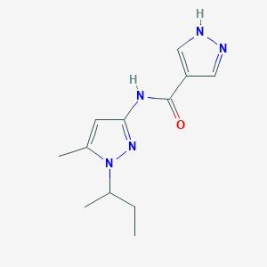 molecular formula C12H17N5O B7413038 N-(1-butan-2-yl-5-methylpyrazol-3-yl)-1H-pyrazole-4-carboxamide 