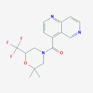 molecular formula C16H16F3N3O2 B7413047 [2,2-Dimethyl-6-(trifluoromethyl)morpholin-4-yl]-(1,6-naphthyridin-4-yl)methanone 