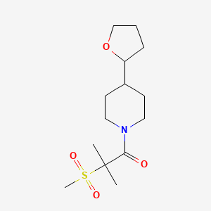 molecular formula C14H25NO4S B7413053 2-Methyl-2-methylsulfonyl-1-[4-(oxolan-2-yl)piperidin-1-yl]propan-1-one 