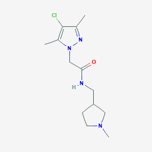 2-(4-chloro-3,5-dimethylpyrazol-1-yl)-N-[(1-methylpyrrolidin-3-yl)methyl]acetamide