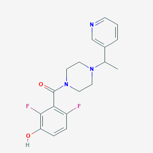 molecular formula C18H19F2N3O2 B7413070 (2,6-Difluoro-3-hydroxyphenyl)-[4-(1-pyridin-3-ylethyl)piperazin-1-yl]methanone 