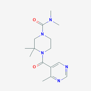 N,N,3,3-tetramethyl-4-(4-methylpyrimidine-5-carbonyl)piperazine-1-carboxamide