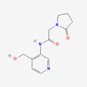 molecular formula C12H15N3O3 B7413134 N-[4-(hydroxymethyl)pyridin-3-yl]-2-(2-oxopyrrolidin-1-yl)acetamide 