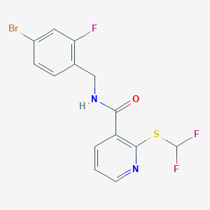 N-[(4-bromo-2-fluorophenyl)methyl]-2-(difluoromethylsulfanyl)pyridine-3-carboxamide