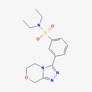 molecular formula C15H20N4O3S B7413147 3-(6,8-dihydro-5H-[1,2,4]triazolo[3,4-c][1,4]oxazin-3-yl)-N,N-diethylbenzenesulfonamide 