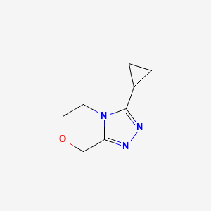 molecular formula C8H11N3O B7413158 3-cyclopropyl-6,8-dihydro-5H-[1,2,4]triazolo[3,4-c][1,4]oxazine 