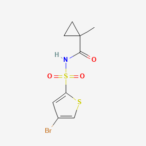 molecular formula C9H10BrNO3S2 B7413163 N-(4-bromothiophen-2-yl)sulfonyl-1-methylcyclopropane-1-carboxamide 