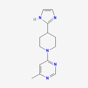 molecular formula C13H17N5 B7413184 4-[4-(1H-imidazol-2-yl)piperidin-1-yl]-6-methylpyrimidine 