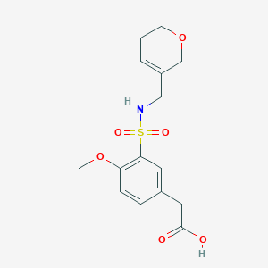 2-[3-(3,6-dihydro-2H-pyran-5-ylmethylsulfamoyl)-4-methoxyphenyl]acetic acid