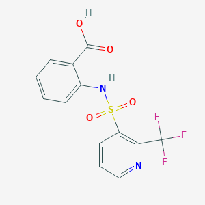 molecular formula C13H9F3N2O4S B7413220 2-[[2-(Trifluoromethyl)pyridin-3-yl]sulfonylamino]benzoic acid 