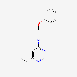 molecular formula C16H19N3O B7413237 4-(3-Phenoxyazetidin-1-yl)-6-propan-2-ylpyrimidine 