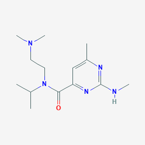 molecular formula C14H25N5O B7413251 N-[2-(dimethylamino)ethyl]-6-methyl-2-(methylamino)-N-propan-2-ylpyrimidine-4-carboxamide 