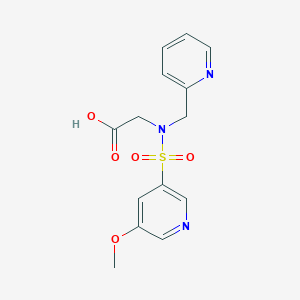 molecular formula C14H15N3O5S B7413275 2-[(5-Methoxypyridin-3-yl)sulfonyl-(pyridin-2-ylmethyl)amino]acetic acid 