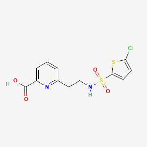 6-[2-[(5-Chlorothiophen-2-yl)sulfonylamino]ethyl]pyridine-2-carboxylic acid