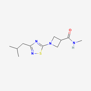 molecular formula C11H18N4OS B7413332 N-methyl-1-[3-(2-methylpropyl)-1,2,4-thiadiazol-5-yl]azetidine-3-carboxamide 