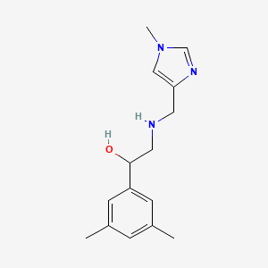 molecular formula C15H21N3O B7413333 1-(3,5-Dimethylphenyl)-2-[(1-methylimidazol-4-yl)methylamino]ethanol 