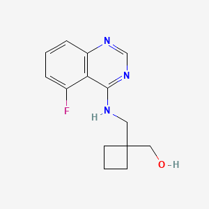 molecular formula C14H16FN3O B7413340 [1-[[(5-Fluoroquinazolin-4-yl)amino]methyl]cyclobutyl]methanol 