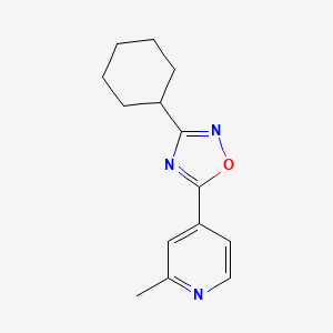 molecular formula C14H17N3O B7413363 3-Cyclohexyl-5-(2-methylpyridin-4-yl)-1,2,4-oxadiazole 