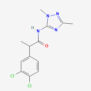 molecular formula C13H14Cl2N4O B7413393 2-(3,4-dichlorophenyl)-N-(2,5-dimethyl-1,2,4-triazol-3-yl)propanamide 