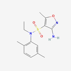 molecular formula C14H19N3O3S B7413400 3-amino-N-(2,5-dimethylphenyl)-N-ethyl-5-methyl-1,2-oxazole-4-sulfonamide 