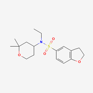 molecular formula C17H25NO4S B7413407 N-(2,2-dimethyloxan-4-yl)-N-ethyl-2,3-dihydro-1-benzofuran-5-sulfonamide 