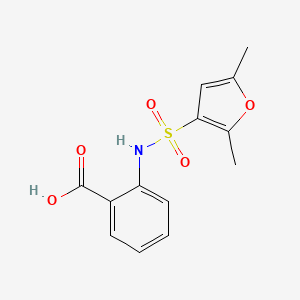 molecular formula C13H13NO5S B7413415 2-[(2,5-Dimethylfuran-3-yl)sulfonylamino]benzoic acid 