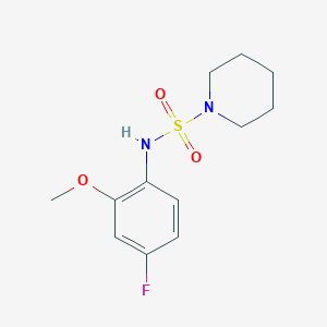 molecular formula C12H17FN2O3S B7413459 N-(4-fluoro-2-methoxyphenyl)piperidine-1-sulfonamide 