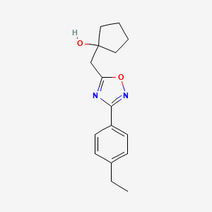 molecular formula C16H20N2O2 B7413485 1-[[3-(4-Ethylphenyl)-1,2,4-oxadiazol-5-yl]methyl]cyclopentan-1-ol 