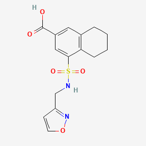 molecular formula C15H16N2O5S B7413496 4-(1,2-Oxazol-3-ylmethylsulfamoyl)-5,6,7,8-tetrahydronaphthalene-2-carboxylic acid 