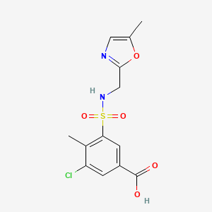 3-Chloro-4-methyl-5-[(5-methyl-1,3-oxazol-2-yl)methylsulfamoyl]benzoic acid