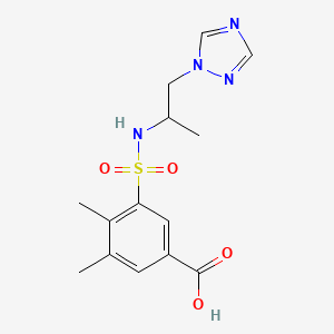 3,4-Dimethyl-5-[1-(1,2,4-triazol-1-yl)propan-2-ylsulfamoyl]benzoic acid