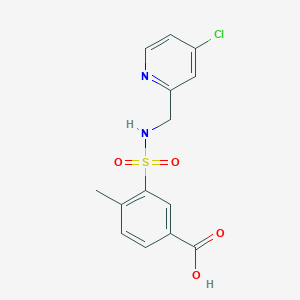 molecular formula C14H13ClN2O4S B7413535 3-[(4-Chloropyridin-2-yl)methylsulfamoyl]-4-methylbenzoic acid 