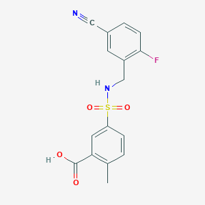 5-[(5-Cyano-2-fluorophenyl)methylsulfamoyl]-2-methylbenzoic acid