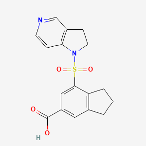 molecular formula C17H16N2O4S B7413568 7-(2,3-dihydropyrrolo[3,2-c]pyridin-1-ylsulfonyl)-2,3-dihydro-1H-indene-5-carboxylic acid 