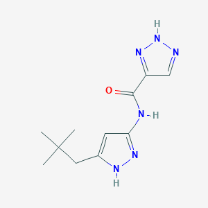 molecular formula C11H16N6O B7413606 N-[5-(2,2-dimethylpropyl)-1H-pyrazol-3-yl]-2H-triazole-4-carboxamide 