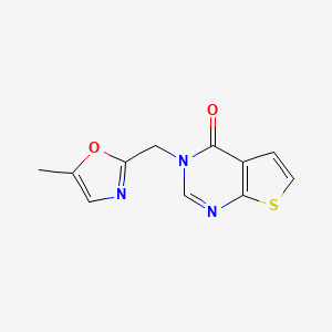 molecular formula C11H9N3O2S B7413628 3-[(5-Methyl-1,3-oxazol-2-yl)methyl]thieno[2,3-d]pyrimidin-4-one 