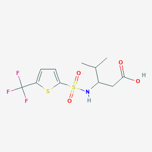 4-Methyl-3-[[5-(trifluoromethyl)thiophen-2-yl]sulfonylamino]pentanoic acid