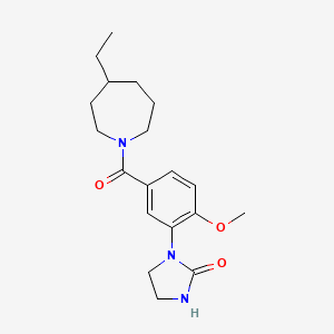 molecular formula C19H27N3O3 B7413644 1-[5-(4-Ethylazepane-1-carbonyl)-2-methoxyphenyl]imidazolidin-2-one 