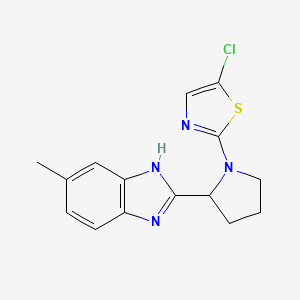 molecular formula C15H15ClN4S B7413655 5-chloro-2-[2-(6-methyl-1H-benzimidazol-2-yl)pyrrolidin-1-yl]-1,3-thiazole 