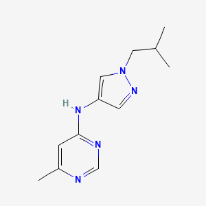 molecular formula C12H17N5 B7413664 6-methyl-N-[1-(2-methylpropyl)pyrazol-4-yl]pyrimidin-4-amine 