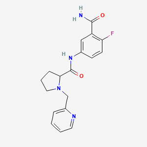 N-(3-carbamoyl-4-fluorophenyl)-1-(pyridin-2-ylmethyl)pyrrolidine-2-carboxamide