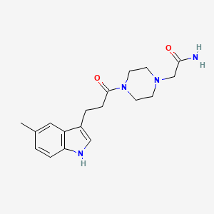 molecular formula C18H24N4O2 B7413702 2-[4-[3-(5-methyl-1H-indol-3-yl)propanoyl]piperazin-1-yl]acetamide 