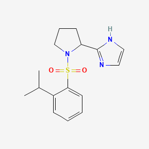 molecular formula C16H21N3O2S B7413706 2-[1-(2-propan-2-ylphenyl)sulfonylpyrrolidin-2-yl]-1H-imidazole 