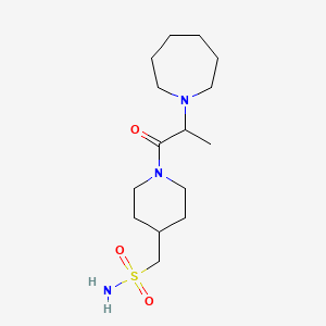 molecular formula C15H29N3O3S B7413714 [1-[2-(Azepan-1-yl)propanoyl]piperidin-4-yl]methanesulfonamide 