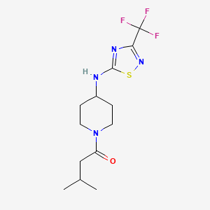 molecular formula C13H19F3N4OS B7413729 3-Methyl-1-[4-[[3-(trifluoromethyl)-1,2,4-thiadiazol-5-yl]amino]piperidin-1-yl]butan-1-one 