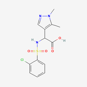 2-[(2-Chlorophenyl)sulfonylamino]-2-(1,5-dimethylpyrazol-4-yl)acetic acid