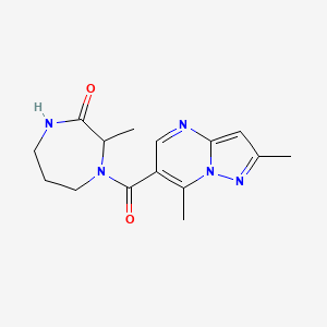 4-(2,7-Dimethylpyrazolo[1,5-a]pyrimidine-6-carbonyl)-3-methyl-1,4-diazepan-2-one